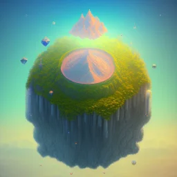 100mm photo of isometric floating island in the sky, surreal rose with jewels, intricate, high detail, behance, microworlds smooth, macro sharp focus, centered