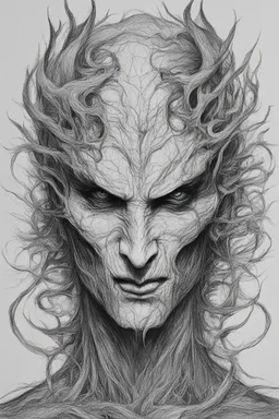 Nightmare in my mind, evil in many faces, Busch painting nightmare, thin line draw