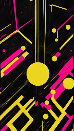 yellow and pink, black background, rave, 90s, acid techno, minimal, wallpaper