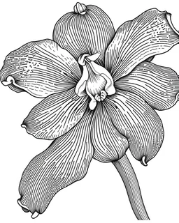 real massive Orchid flower coloring page