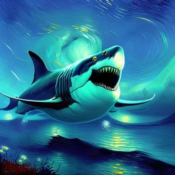 Megalodon by van Gogh 8k