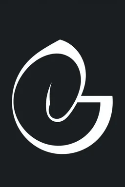 a simple abstract shapes combining the shape of an ear inside the capital letter G, vector