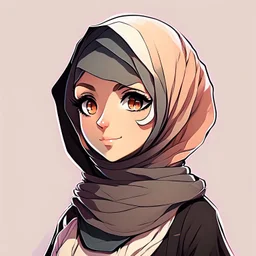 A hejab girl , vectorized , anime , 8k