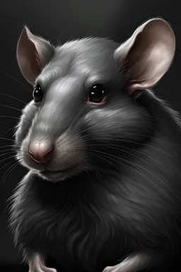 Portrait of a gray anthropomorphic rat