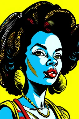 A drawing of a black woman cartoon pop art