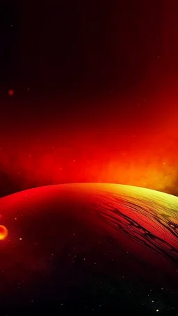 A planets with a background of Fire Brick color low glitter abstract gradient space defocus texture; free space; horizontal banner with smooth dark edges and copy spase for text “SAMARRAI” writing on the Background