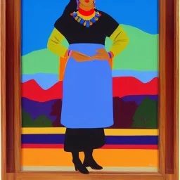 Full body portrait, painting, medium shot lady style of Mimbres