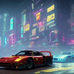 cyberpunk 2077 version of a ferrari f40