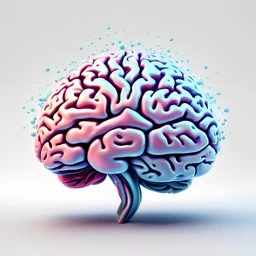 A brain ,high quality , 8k , white background with nice color and calm color , in digital illustration style