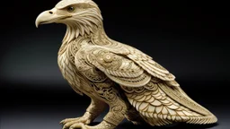 An ivory wind elemental eagle designed in Mehndi design painted by Alfred Sisley