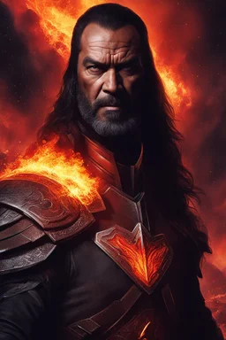 [klingon] Qapla'! In No'Mat's fiery depths so vast, Kahless confronts the trials that he's amassed.The volcanic caves, a fearsome sight, Burning embers illuminate his fight. BetleH of Fire, the legend unfolds, Kahless battles, his destiny foretold.With valor and might, he faces the Targ, Conquering the beast, his spirit charged.