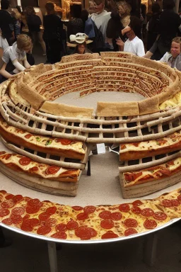 Colosseum made of pizza