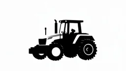side profile of a modern tractor, simplified vector