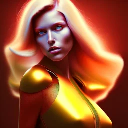 blonde superwoman. oil on canvas, kodachrome, volumetric light