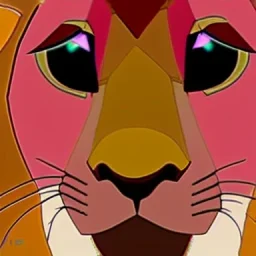 Lion King Animation OC Loca male lion triangular face shape hooked black nose tip