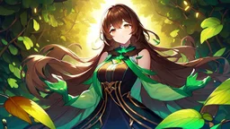 rave poster with Four-leaf clover girl with brown hair and catears