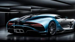 Bugatti x Mercedes UFO, REAR view, perfect model, perfect details, perfect everything,desktop wallpaper, 4K, Cinematic