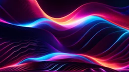 (Premium AI Image)+ 3d multi-colored render, Abstract wave synapsis background, futuristic particle energy flowing with blurry glowing neon lines, nano technology circuit lines concept, digital fantastic wallpaper, 8k, (high detailed 10.5), uhd, dslr, soft lighting, (high quality 10.5), film grain, Fujifilm XT3