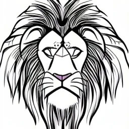 Lion King animation OC male lions triangular face with a shape hooked black nose tip