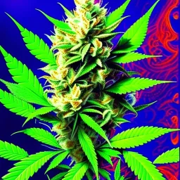 Marijuana, splash color, Psychedelic, detail, 8k,