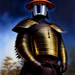 Ultra detailed fullbody Portrait in oil on canvas of Samurai with armor and helmet, extremely detailed digital painting, extremely detailed face,crystal clear Big Glowing eyes, mystical colors ,perfectly centered image, perfect composition, rim light, beautiful lighting, 8k, stunning scene, raytracing, anatomically correct, in the style of robert e howard and Ken Kelley and Ohrai Noriyoshi and Simon Bisley and tomzj1