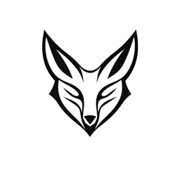 A logo of a esport team, modern minimal line, fox maple, working with negative space, white background