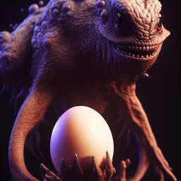 Cute fluid ink creature hatching from egg, big black eyes, unreal engine 5, 8k resolution, photorealistic, ultra detailed, by greg rutowski