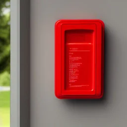 Fire alarm red notifier box on wall