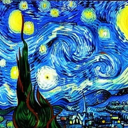 the moon in the style of van gogh's starry night