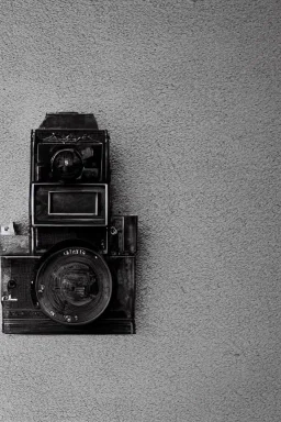 Minimalist art of an old camera