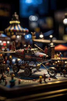 flying circus,shot on Hasselblad h6d-400c, zeiss prime lens, bokeh like f/0.8, tilt-shift lens 8k, high detail, smooth render, down-light, unreal engine, prize winning