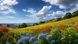 desktop wallpaper ,Turkey istanbul ,country side ,wild flowers,blue sky nice clouds,