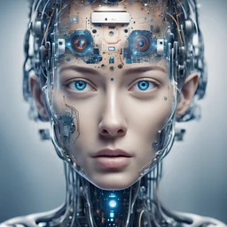 artificial intelligence opens its eyes with whole body and see the future