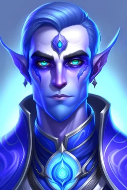 void elf arcane mage male blue eyes
