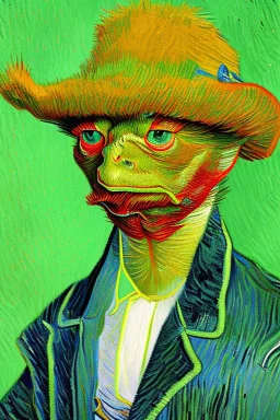 Portrait of a frog by Van Gogh