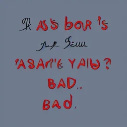 May I ask you if you're going still do bad to me