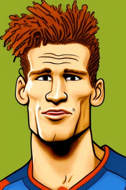 Nathan Ackie Dutch football player ,cartoon 2d