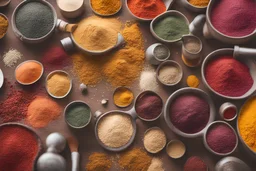 modern workers of colored spices