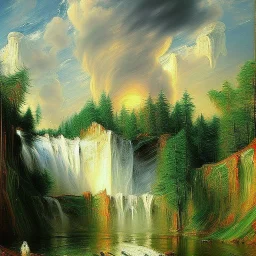 Waterfalls, clouds, max liebermann painting