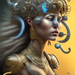 ssango fantasy, fantasy magic, intricate, sharp focus, illustration, highly detailed, digital painting, concept art, matte, artgerm and paul lewin and kehinde wiley, masterpiece silver elephant head bronze Asian African girl nice breast Hawaiian hair turquoise golden waves