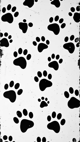 dog prints, black on white