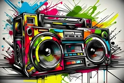 ghetto blaster in graffiti style art