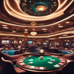 A casino in an orbiting hotel