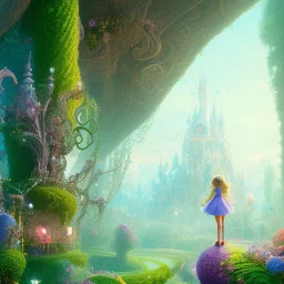 Alice in the woderland.intricate detail.pixar style.