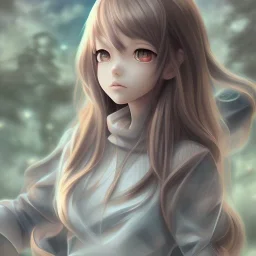 A realistic anime waifu character, water color painting,