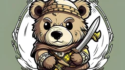 Bär mit Schwert, Vikinger, Süss, Comic, Youtube banner