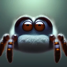 pixar art style of cute fat baby spider in natural environment, monotone color, full body, by mobeius, au naturel, hyper detailed, digital art, trending in artstation, cinematic lighting, studio quality, smooth render, unreal engine 5 rendered, octane rendered, art style by klimt and nixeu and ian sprigger and wlop and krenz cushart