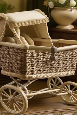 Vintage pram, natural, realistic