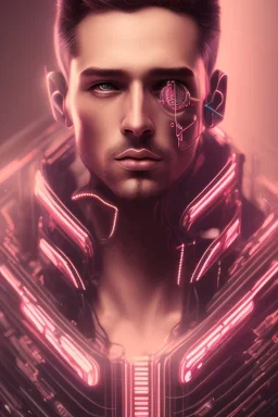 cyberpunk, head, men, portrai, tron