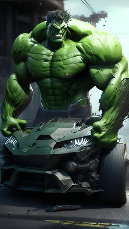 hulk become supercar, ultra realistic, 4k, ultra detail, full body, perfect